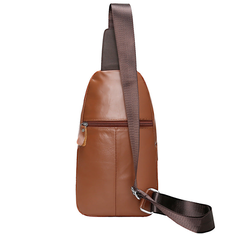 Men's Korean Style First Layer Cowhide Deer Men's Chest Bags