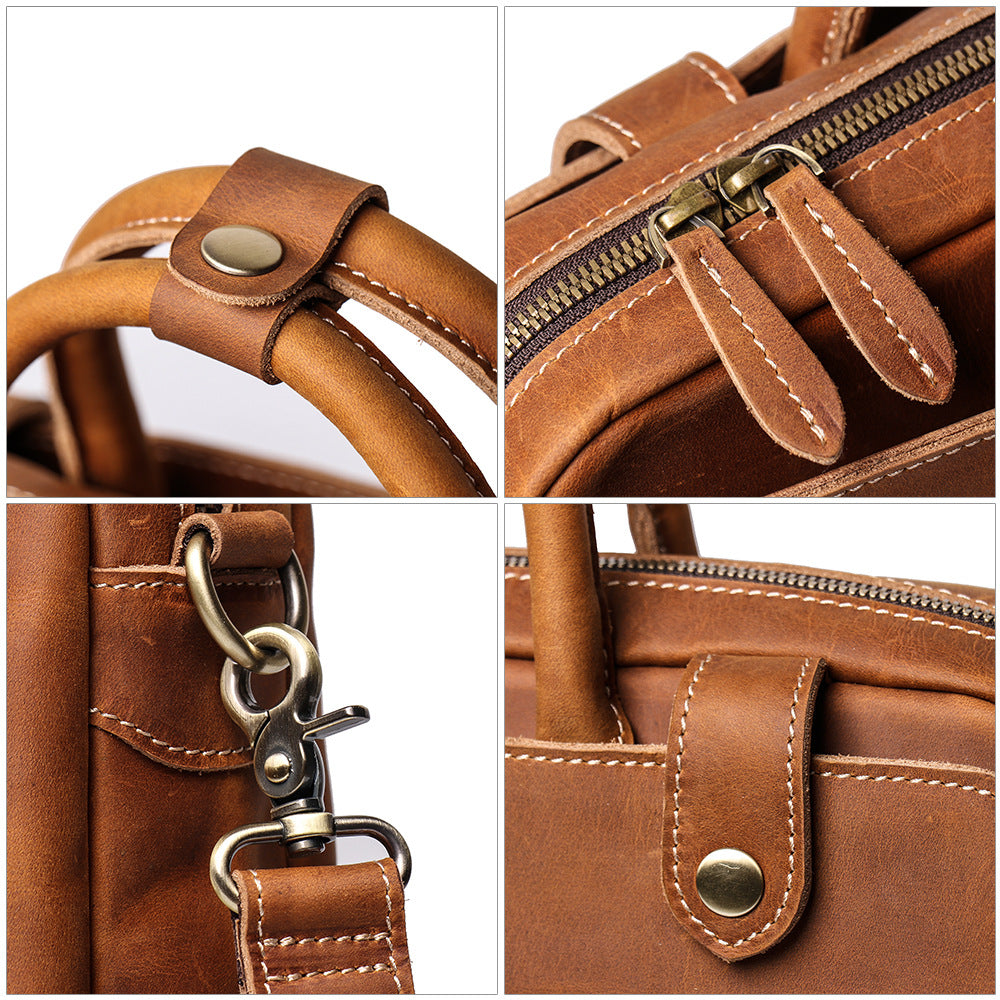 Women's & Men's & First Layer Leather Genuine Computer Men's Handbags