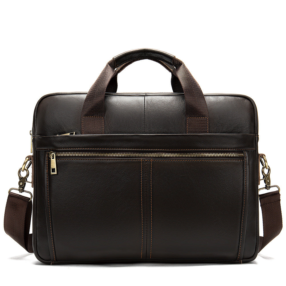 Men's Russian Genuine Cattlehide Leather Surface Business Bags