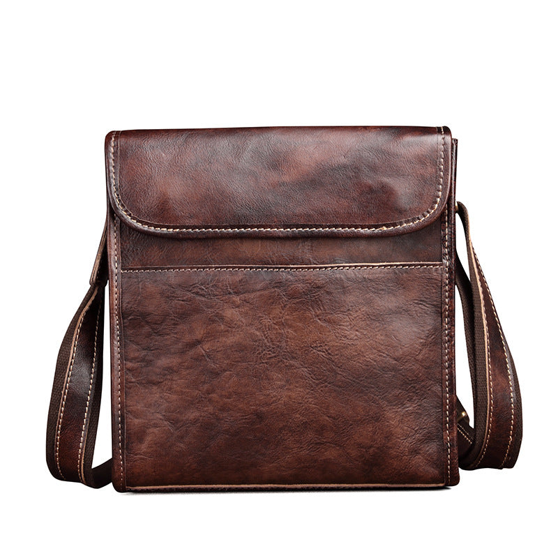 Men's Innovative Retro Vegetable Tanned Leather Handbags