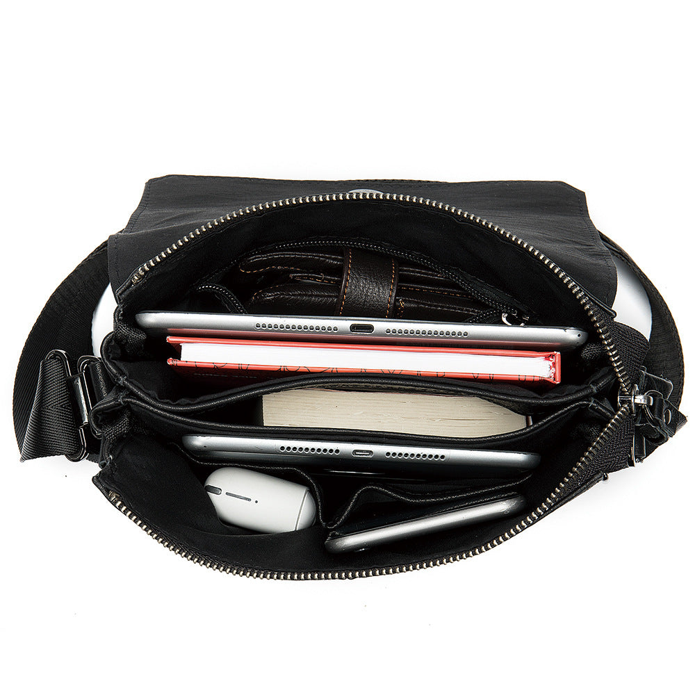 Men's Trendy Genuine Leather Business Vertical Men's Messenger Bags