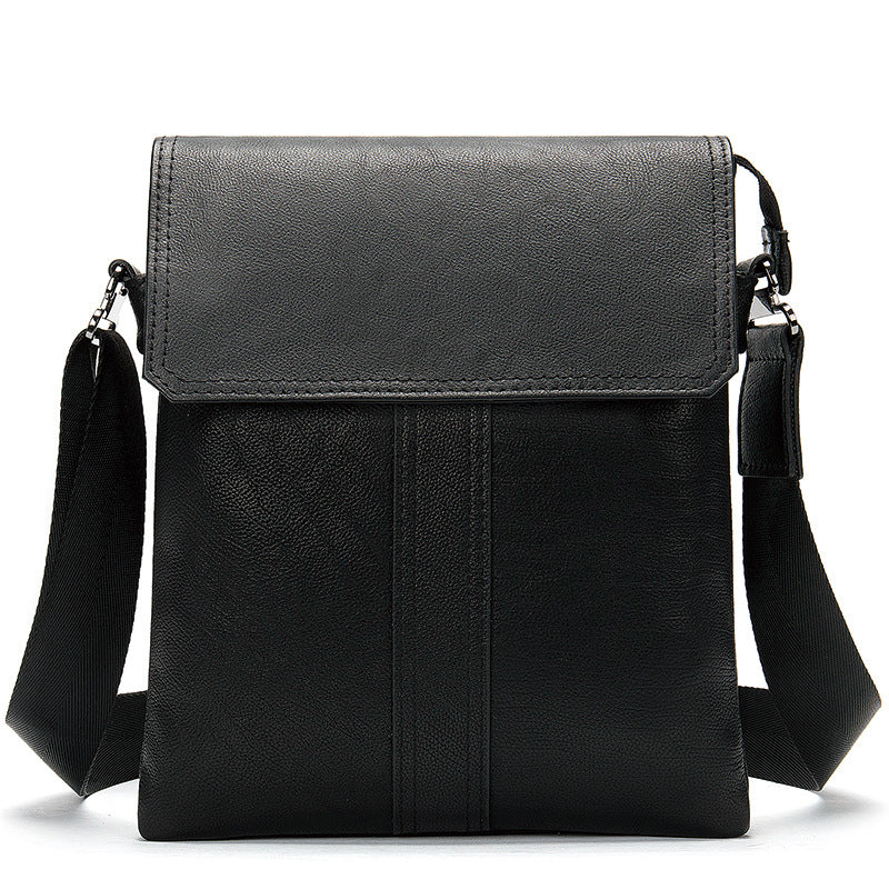 Men's Trendy Genuine Leather Business Vertical Men's Messenger Bags