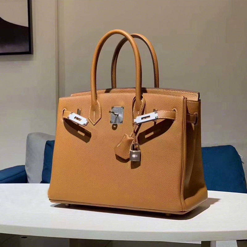 Women's Top Layer Cowhide Lychee Pattern Crocodile Handbags