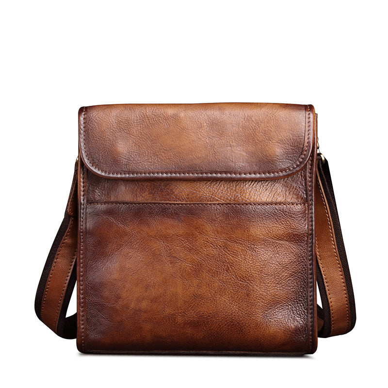 Men's Innovative Retro Vegetable Tanned Leather Handbags