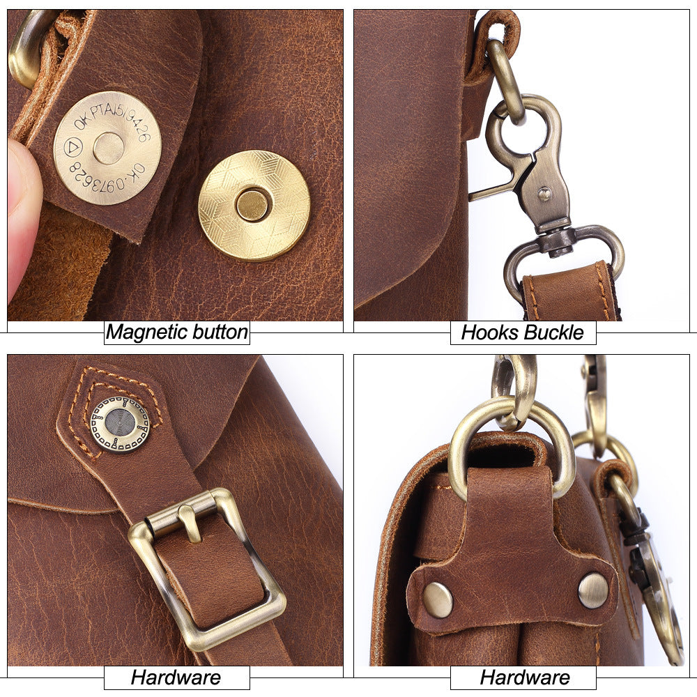 Men's Leather Energy Mobile First Layer Cowhide Men's Messenger Bags