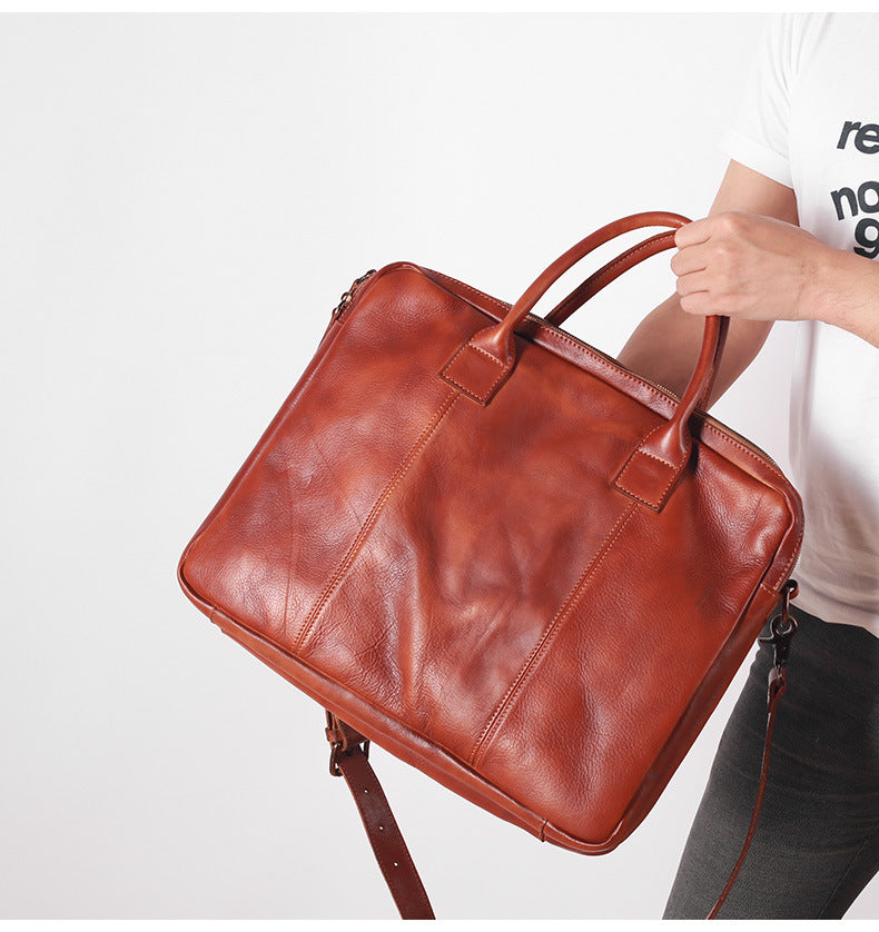 Men's Vintage Genuine Leather One Cowhide Business Men's Briefcases