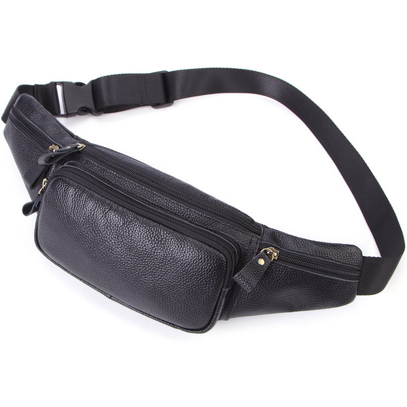 Men's Korean Trendy Leather Leisure Running Hiking Men's Waist Packs