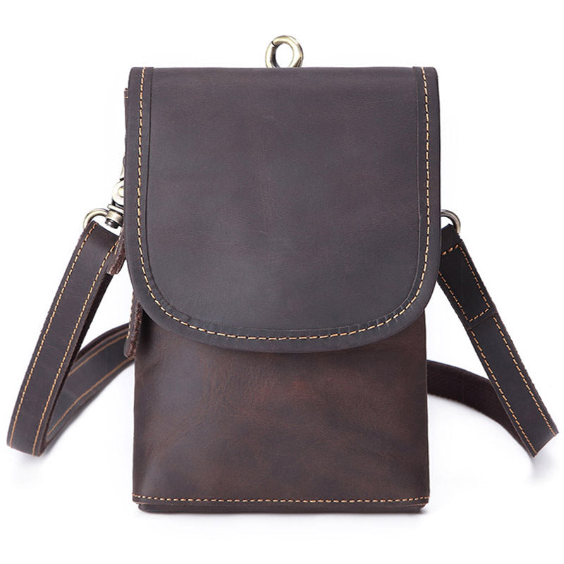 Men's Leather Pocket First Layer Cowhide Retro Men's Waist Packs