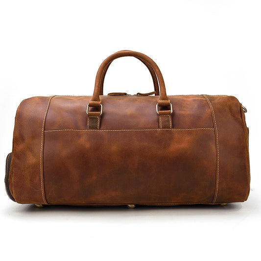 Men's Crazy Horse Leather With Shoe Position Travel Bags