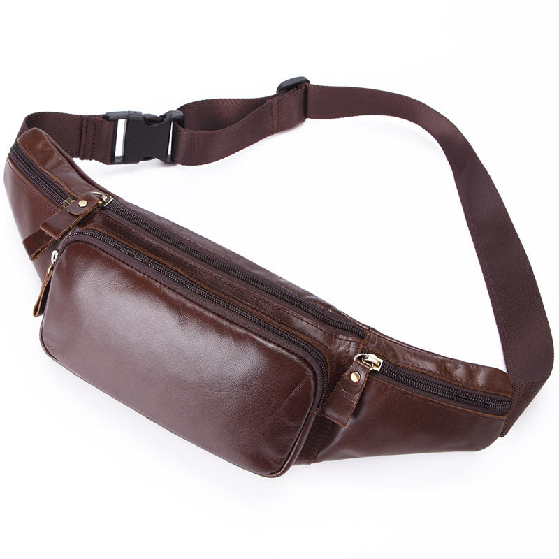 Men's Korean Trendy Leather Leisure Running Hiking Men's Waist Packs