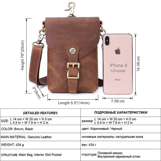 Men's Leather Energy Mobile First Layer Cowhide Men's Messenger Bags