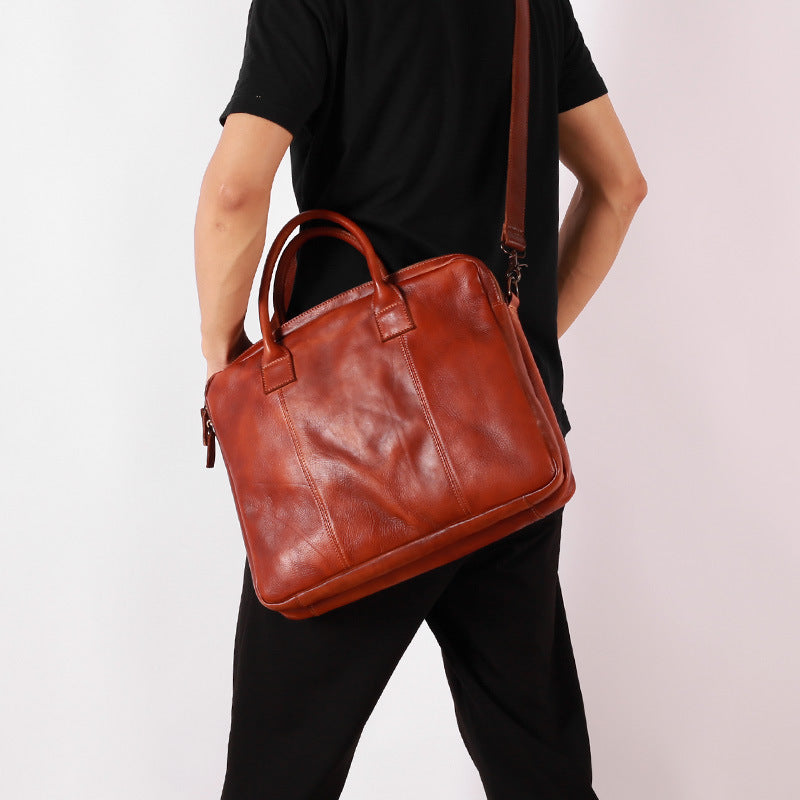 Men's Vintage Genuine Leather One Cowhide Business Men's Briefcases
