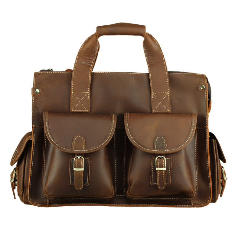 Men's Retro Crazy Horse Leather First Layer Men's Briefcases