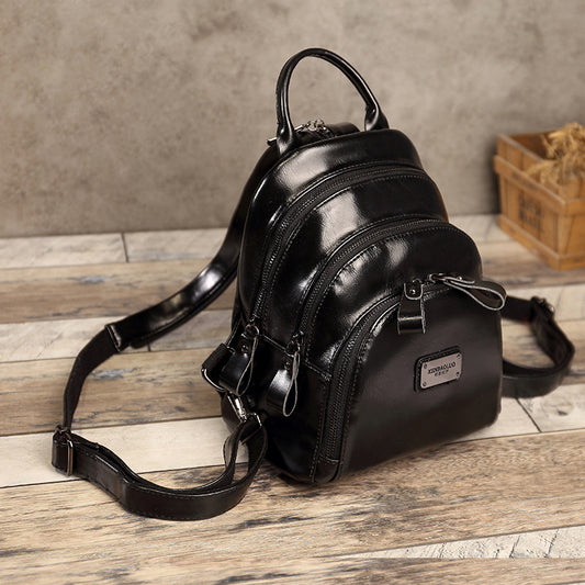 Women's Retro Fashion Zipper Double Refined Simple Backpacks