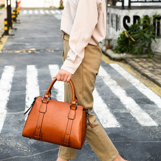 Women's Genuine Leather Korean Style Creative Large Shoulder Bags