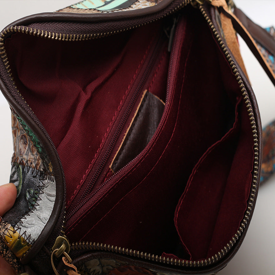 Women's Contrast Color Handmade Shell Wide Strap Shoulder Bags