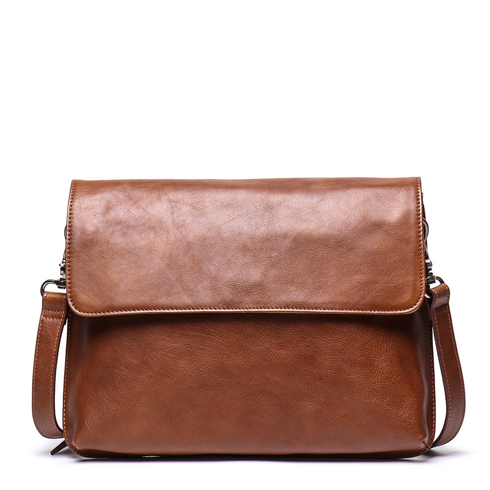 Women's & Men's & Vegetable Tanning Leather Handmade Chic Men's Shoulder Bags