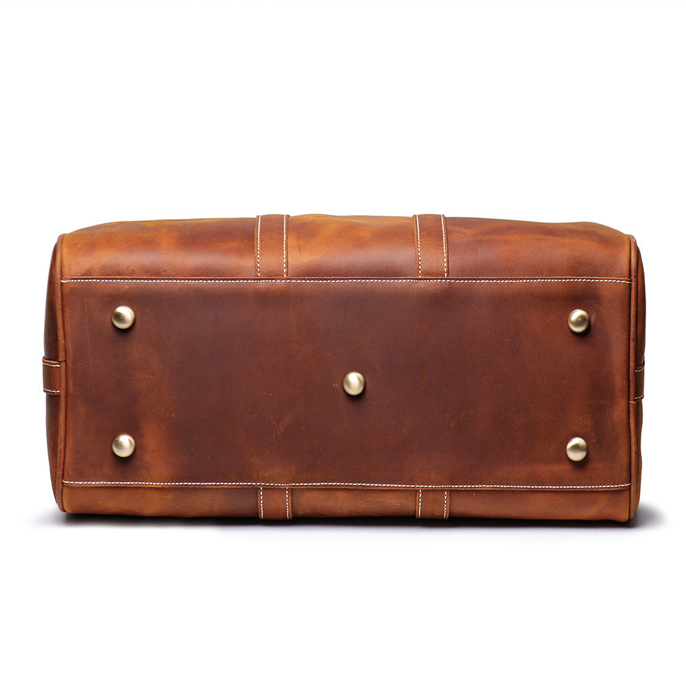 Men's Crazy Horse Leather First Layer Cowhide Travel Bags