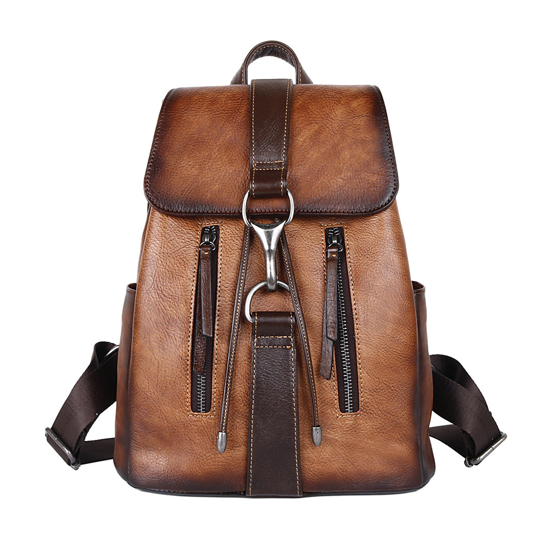 Layer Cowhide Retro Genuine Leather Colored Backpacks