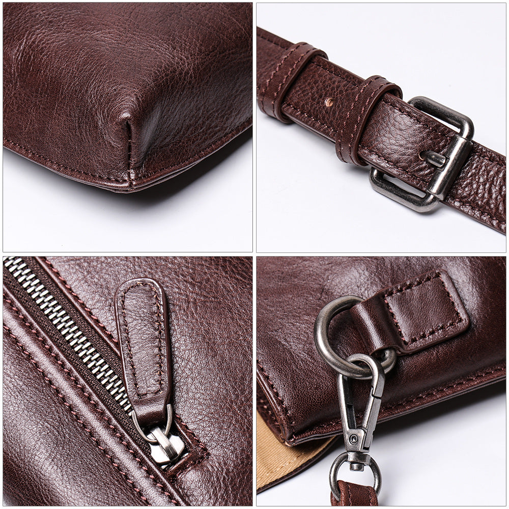 Women's & Men's & Vegetable Tanning Leather Handmade Chic Men's Shoulder Bags