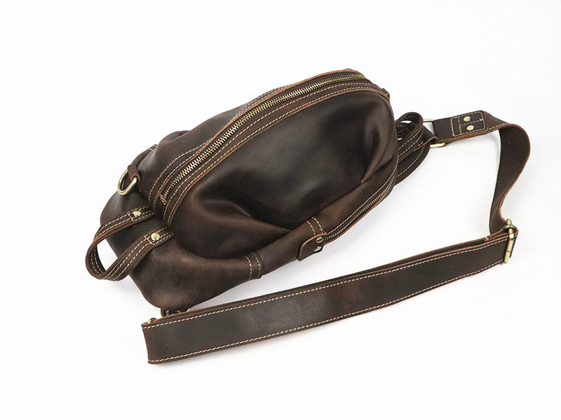 Men's Genuine Leather British Retro Personalized Cattle Men's Chest Bags