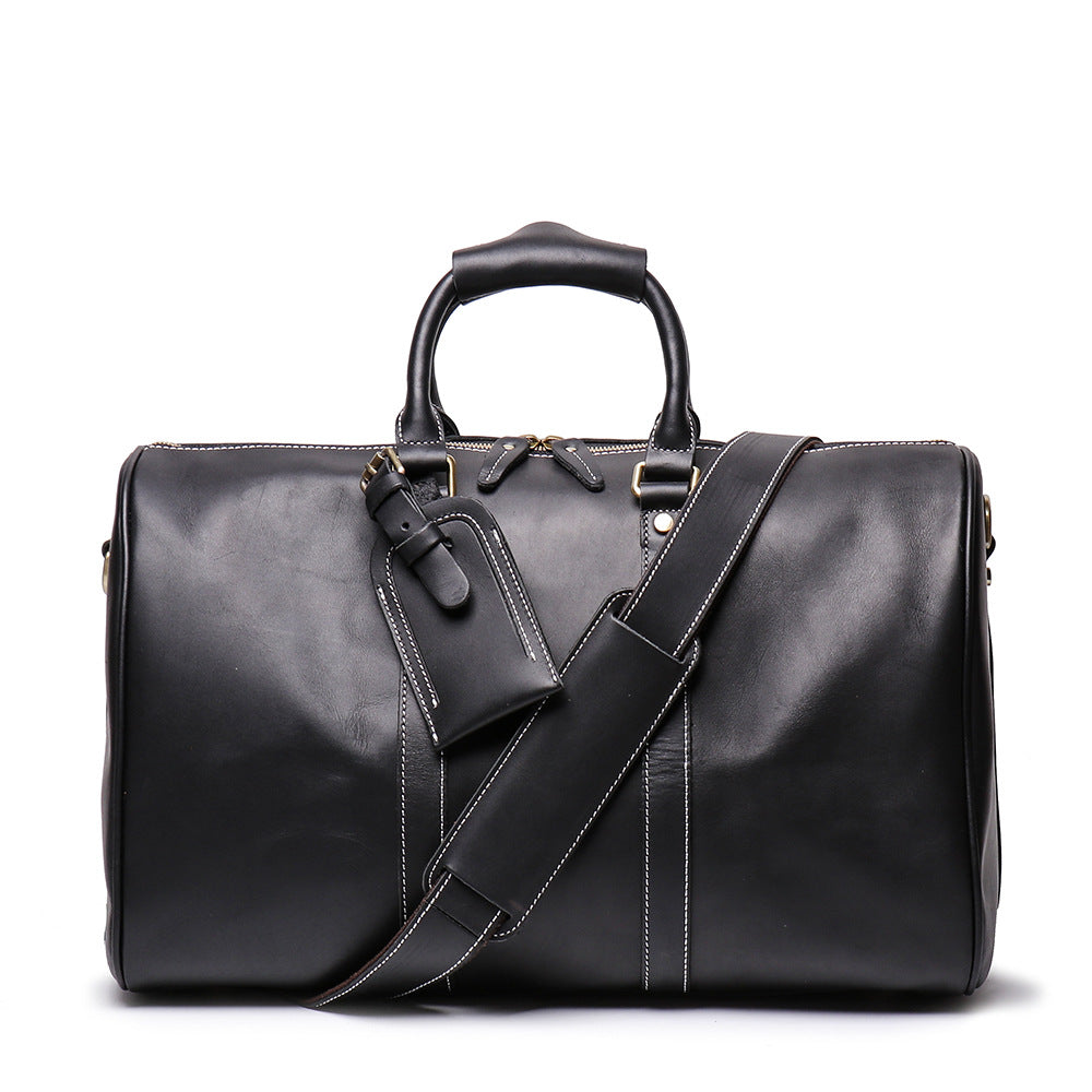 Men's Crazy Horse Leather First Layer Cowhide Travel Bags