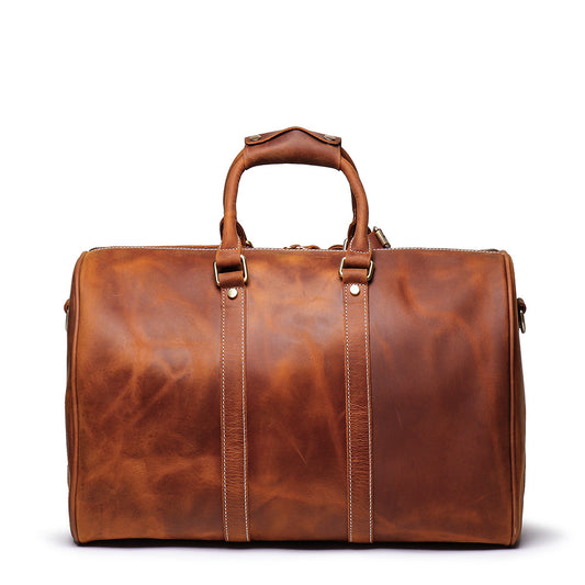Men's Crazy Horse Leather First Layer Cowhide Travel Bags