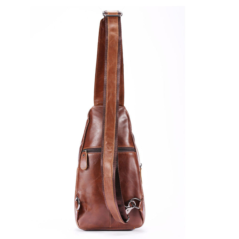 Men's Leather First Layer Cowhide Retro Style Men's Chest Bags