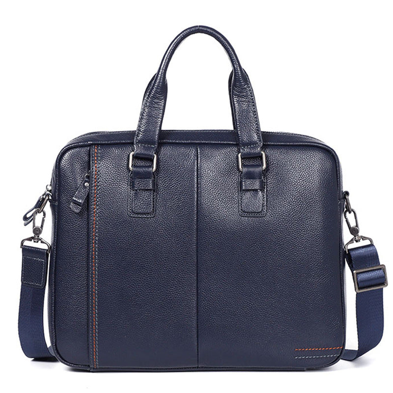 Men's First Layer Cowhide Genuine Leather Computer Men's Briefcases