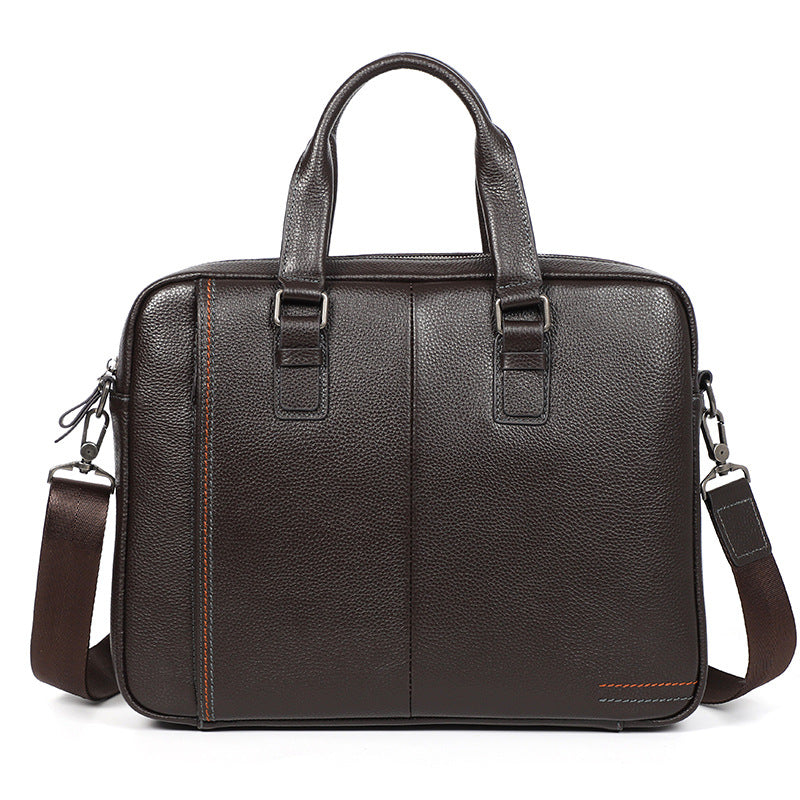 Men's First Layer Cowhide Genuine Leather Computer Men's Briefcases