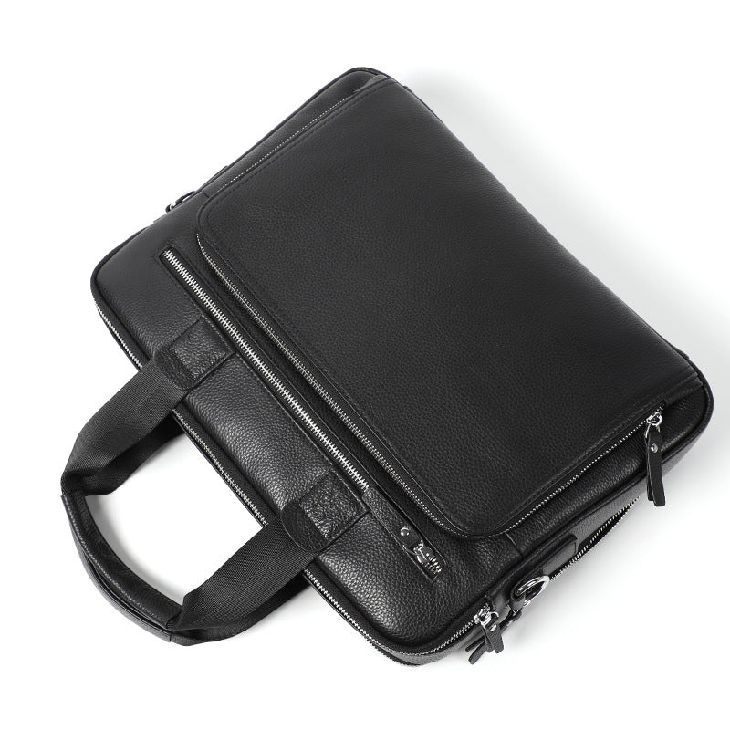Men's Large Capacity First Layer Cowhide Portable Men's Briefcases