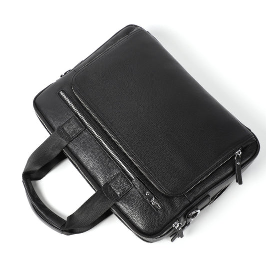 Men's Large Capacity First Layer Cowhide Portable Men's Briefcases