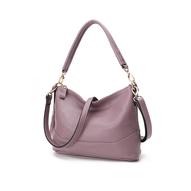 Women's Fashion Leather First Layer Cowhide Simple Shoulder Bags