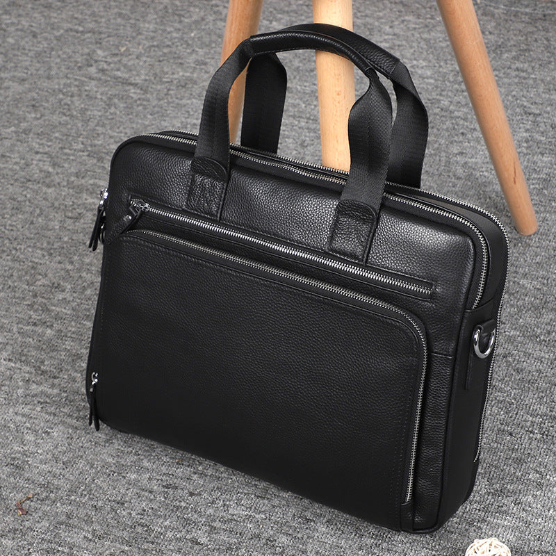 Men's Large Capacity First Layer Cowhide Portable Men's Briefcases