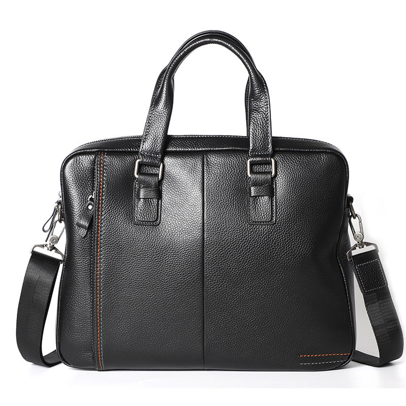 Men's First Layer Cowhide Genuine Leather Computer Men's Briefcases