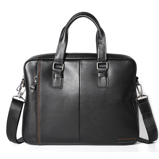 Men's First Layer Cowhide Genuine Leather Computer Men's Briefcases