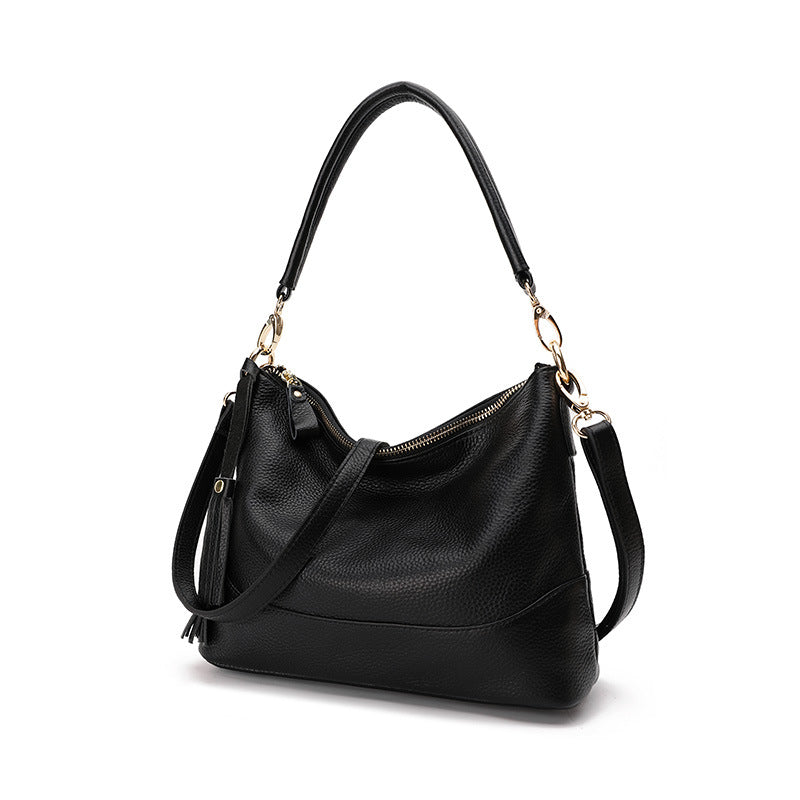 Women's Fashion Leather First Layer Cowhide Simple Shoulder Bags