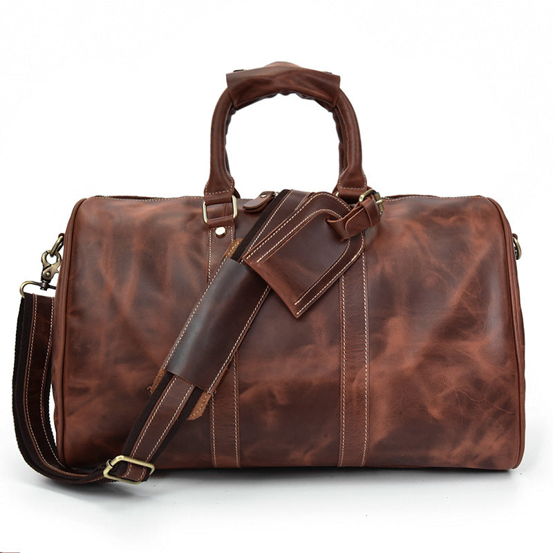 Men's Boarding Machine Vintage Genuine Large Capacity Travel Bags