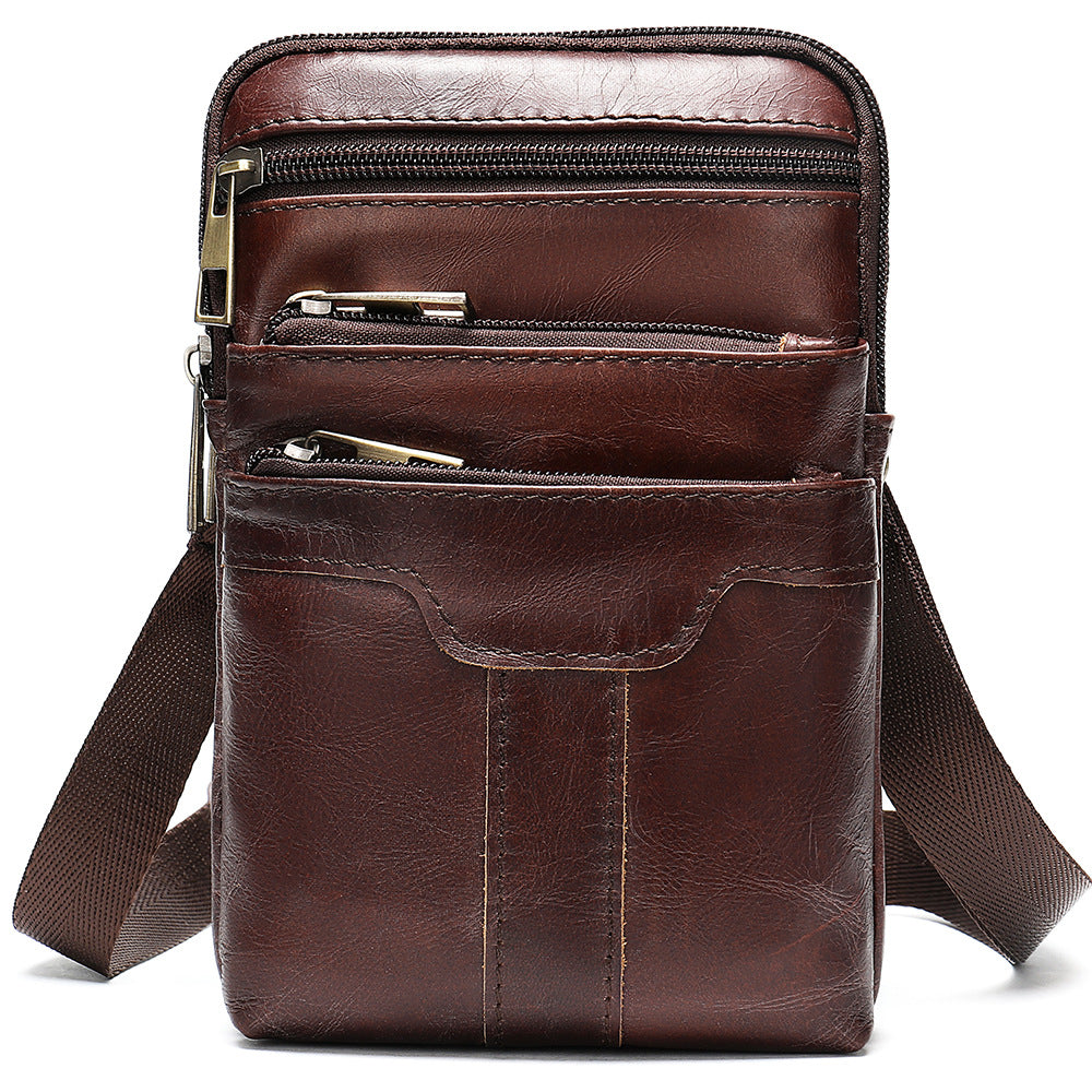 Men's Genuine Leather Cell Business Cowhide Men's Waist Packs