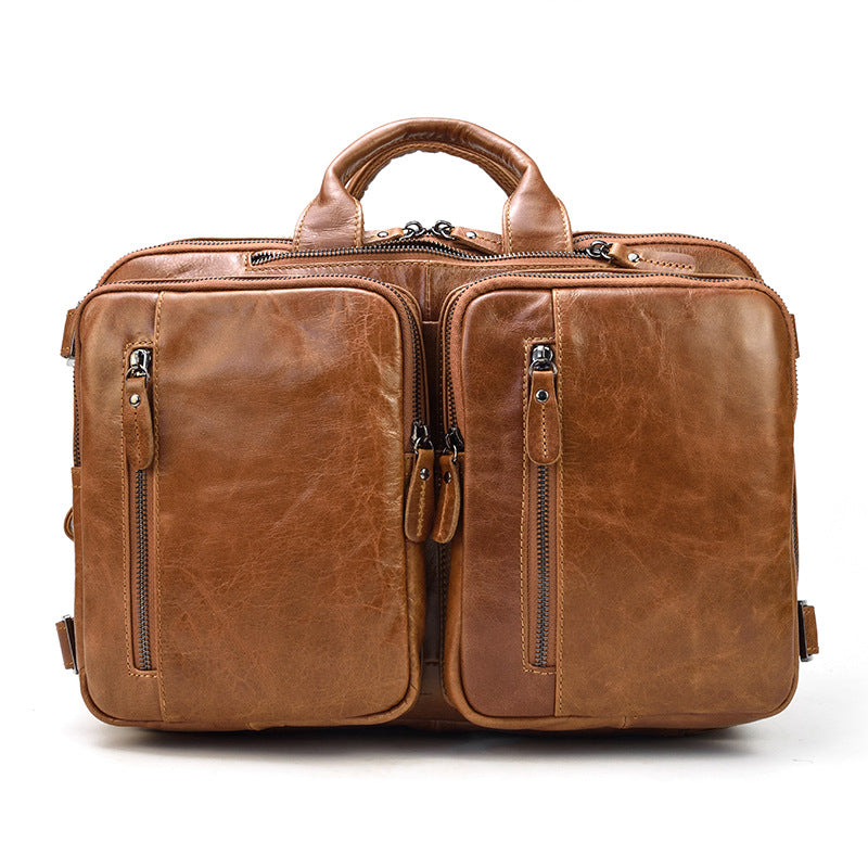 Men's Oily Leather Business First Layer Cowhide Men's Briefcases