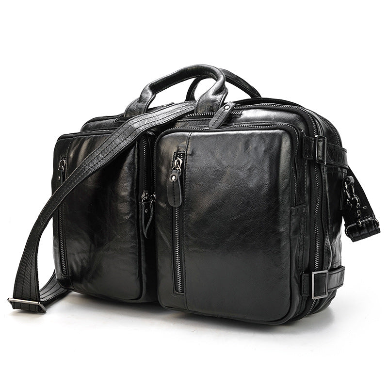 Men's Oily Leather Business First Layer Cowhide Men's Briefcases
