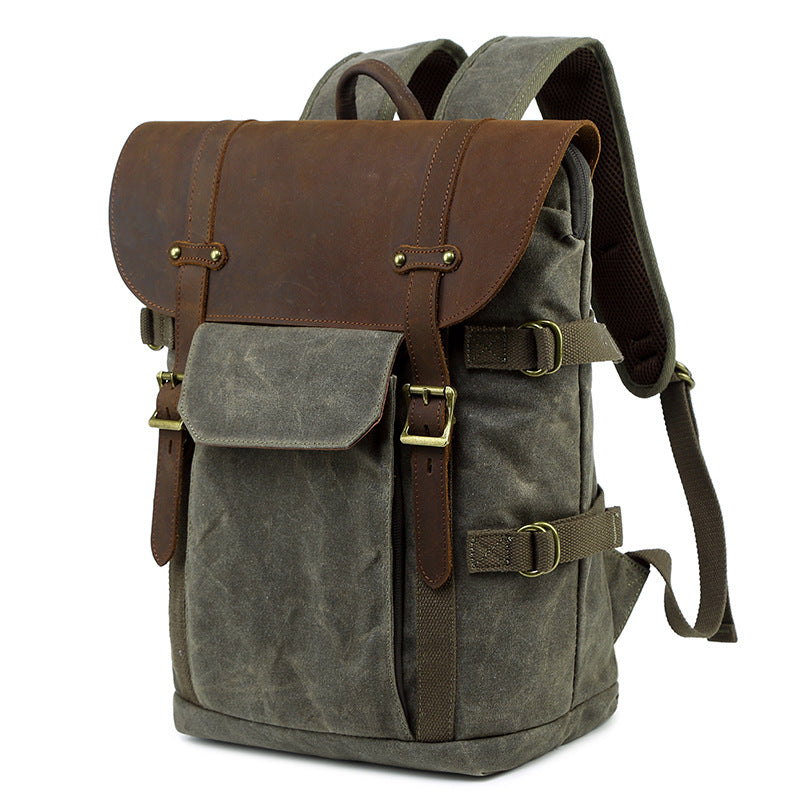 Women's & Men's & Canvas With Crazy Horse Leather Bags