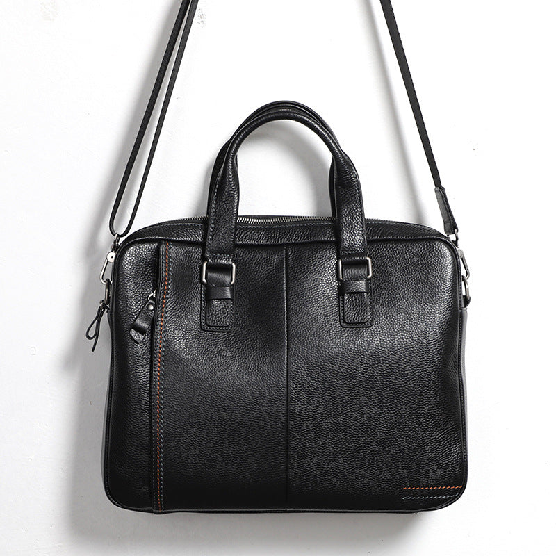Men's First Layer Cowhide Genuine Leather Computer Men's Briefcases