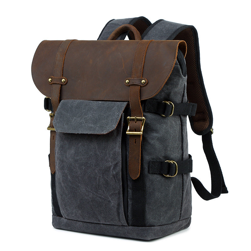 Women's & Men's & Canvas With Crazy Horse Leather Bags