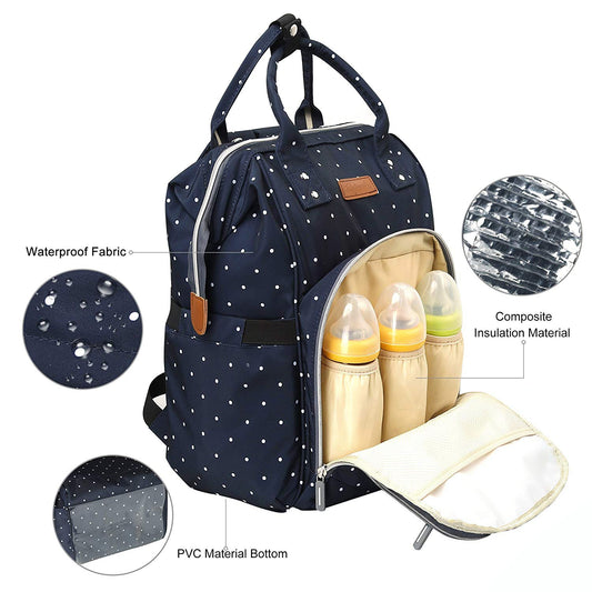 Mummy Waterproof Polka Dot Diaper Folding Bags
