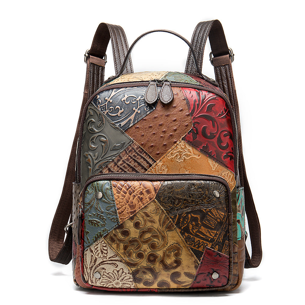 Women's Charming Leather Embossed Stitching Cow Bags