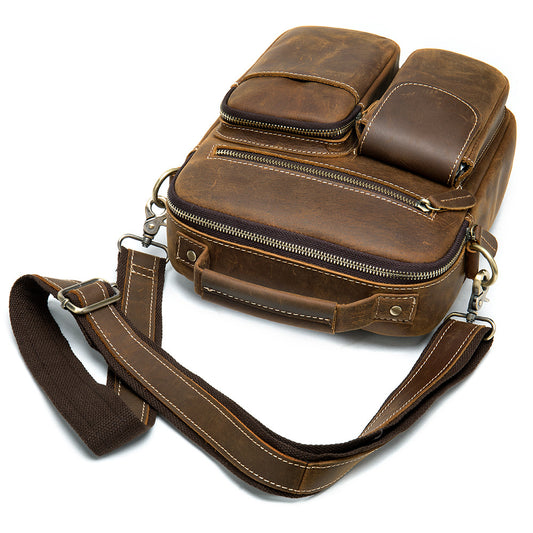 Men's Layer Cowhide Large Capacity Crazy Horse Men's Messenger Bags