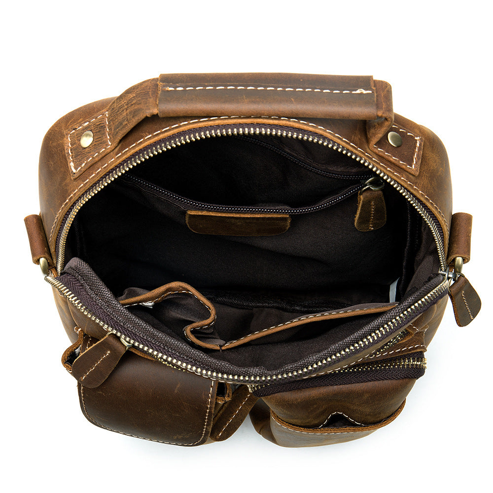 Men's Layer Cowhide Large Capacity Crazy Horse Men's Messenger Bags