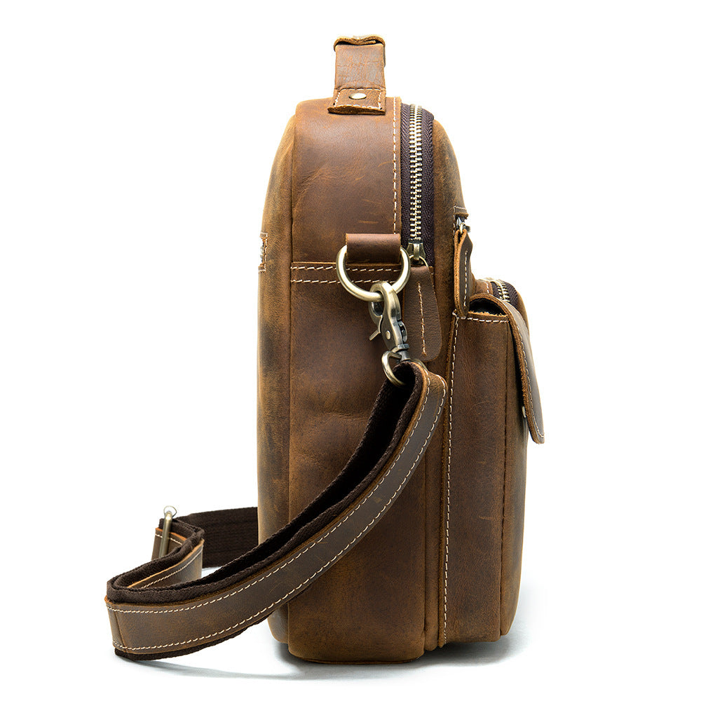 Men's Layer Cowhide Large Capacity Crazy Horse Men's Messenger Bags