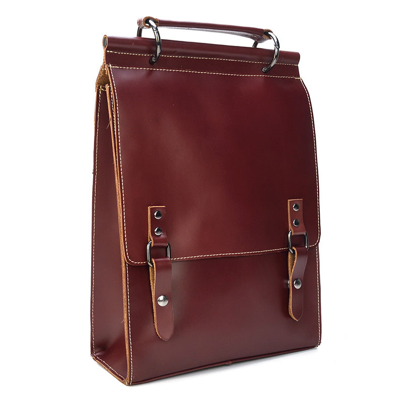 Women's Genuine Leather Crazy Horse Unisex Cowhide Backpacks